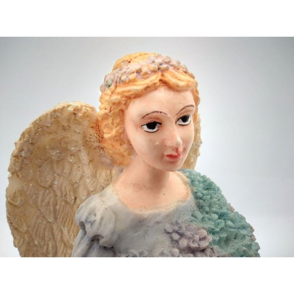 Angel Figure Holding Flower Bouquet by Abbey Press Religious Figurine Artistic - Picture 3 of 13